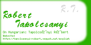 robert tapolcsanyi business card